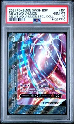 2021 POKEMON V-UNION SPECIAL CARD SET #007 MEWTWO V-UNION PSA 10 - Image 1