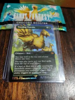 Traveling Chocobo 568 - Chocobo Track Foil Borderless Final Fantasy MTG - Image 1