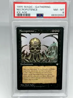 MTG Ice Age Necropotence PSA 8 NM/Mint 1995 Magic The Gathering - Image 1