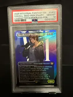 2025 MTG Squall, SeeD Mercenary 0402 Final Fantasy Borderless Foil PSA 10 - Image 1