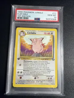 [PSA 10] Pokemon Clefable #17/64 - 1st Edition Jungle 1999 💎 - Image 1