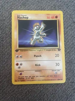 Pokemon TCG Machop 1st Edition Common Rocket 59/82 - Image 1