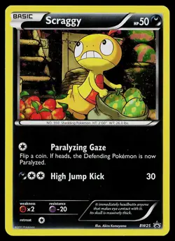 Pokemon Card - Scraggy Black and White BW25 Holo Rare - Image 1