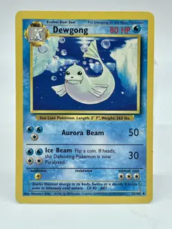 Dewgong 25/102 Pokemon TCG Base Set Unlimited Uncommon Non Holo Vintage 1999 LP - Image 1