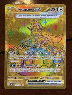 Pokemon Prismatic Evolutions Terapagos Ex 180/131 Hyper Rare Gold Holo - Image 1