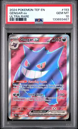 PSA 10 Gengar ex Full Art Ultra Rare #193/162 Pokemon Temporal Forces - Image 1
