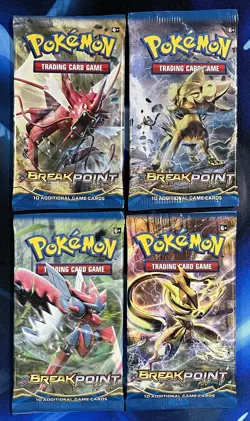 Pokemon 2019 XY Breakpoint Booster Pack Lot X4 Complete Artset Nm Mint Gyarados - Image 1