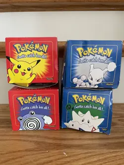Pokemon 23k Gold Plated 2 Sealed 2 Open Mewtwo Pikachu Poliwhirl Togepi - Image 1