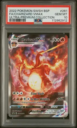 2022 POKEMON SWSH BLACK STAR PROMO #261 FULL ART/CHARIZARD VMAX PSA 10 - Image 1