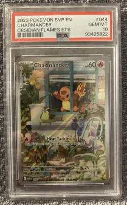 2023 POKEMON SVP EN-SV BLACK STAR PROMO #044 CHARMANDER OBSIDIAN FLAMES PSA 10 - Image 1