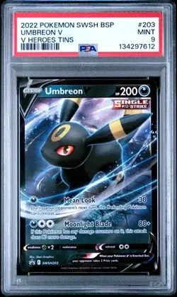 2022 POKEMON SWSH BLACK STAR PROMO #203 UMBREON V V HEROES PSA 9 - Image 1