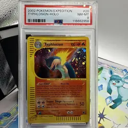 2002 POKEMON EXPEDITION #28 TYPHLOSION-HOLO PSA 8 - Image 1