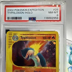 2002 POKEMON EXPEDITION #28 TYPHLOSION-HOLO PSA 8 - Image 2