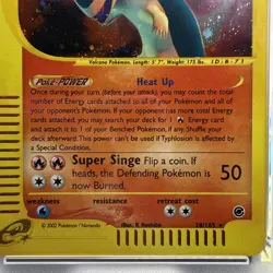 2002 POKEMON EXPEDITION #28 TYPHLOSION-HOLO PSA 8 - Image 4