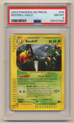 PSA 8 Pokemon Skyridge Holo Rare Beedrill H4/H32 NM/MINT Condition! - Image 1