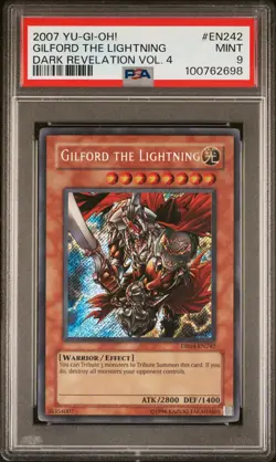 2007 YU-GI-OH! DARK REVELATION VOL. 4 #EN242 GILFORD THE LIGHTNING PSA 9 - Image 1