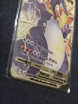 Pokemon Gold Metal Art Card - Charizard VMAX SV107/SV122 - Image 2