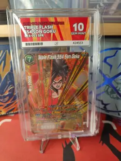 ACE GRADED 10 Triple Flash SS4 Son Goku SPR Dragon Ball Super Card Game BT4-003 - Image 1