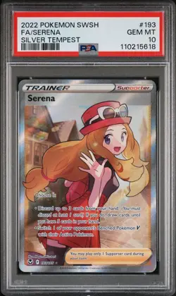 Pokemon SWSH Silver Tempest #193 Full Art Serena PSA 10 Card GEM MINT! Free Ship - Image 1