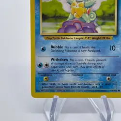 Squirtle 63/102 - Common 1999 English Base Set Pokemon Card - Near Mint & LP - Image 4