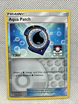 STAFF Aqua Patch Trainer League Cup 119/145 Pokemon Card - Image 1