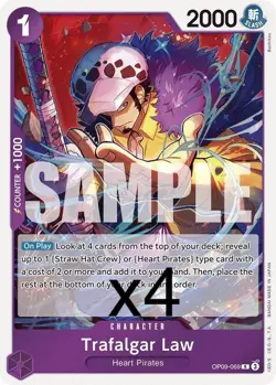 4X One Piece Card Game Trafalgar Law OP09-069 Rare NM - Image 1
