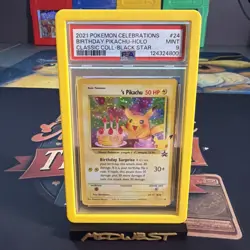 2021 Pokemon Celebrations Birthday Pikachu-Holo Coll-Black Star #24 PSA 9 - Image 1
