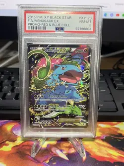 2016 POKEMON XY BLACK STAR PROMO RED & BLUE COLL FULL ART/VENUSAUR EX PSA 8 - Image 1