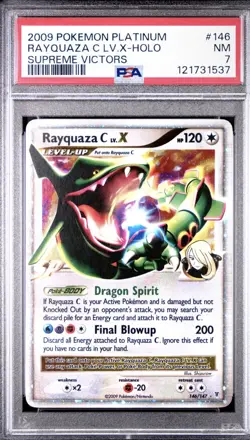 Rayquaza Lv. X Holo Ultra Rare #146 Pokemon 2009 Platinum Supreme Victors PSA 7 - Image 1