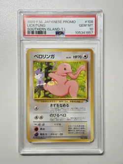 1999 Pokemon JPN TCG Lickitung #108 Southern Islands - T.I. Vintage PSA 10 Gem - Image 1
