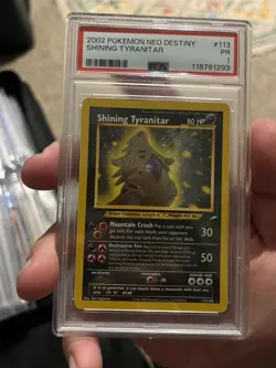 PSA 1 2002 Neo Destiny Shining Tyranitar 113/105 Holo Foil Pokemon Secret Rare - Image 3