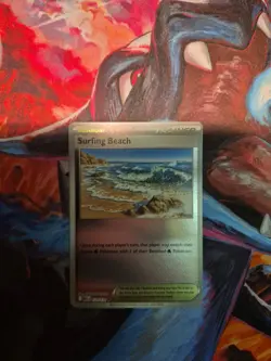 Surfing Beach 129/132 Reverse Holo Pokemon TCG: Mega Evolution Near Mint (NM) - Image 3