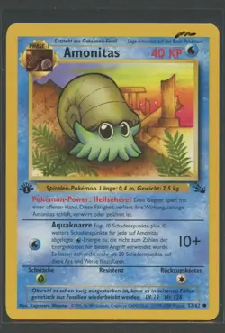 Amonitas 1. Edition | Fossil 52/62 | Pokemon Karte Deutsch Near Mint 2000 WOTC - Image 1