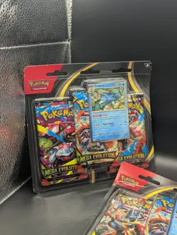Pokemon TCG Mega Evolution Three Booster Pack Sealed with Promos - Image 2