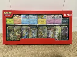Pokemon TCG Scarlet Violet Prismatic Evolutions 8 Mini Tins NEW Sealed Box - Image 1