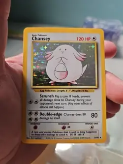CHANSEY 1999 POKEMON ORIGINAL BASE SET RARE HOLO 3/102 - Image 1