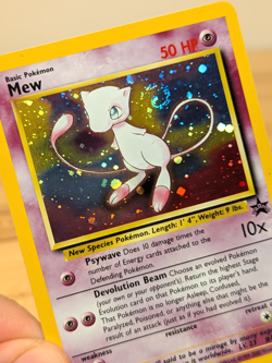 2000 Mew Holofoil WOTC Black Star Promo #9 Vtg Pokemon Psychic LP+ BIG SWIRL - Image 2