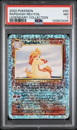 2002 Pokemon Legendary Collection Rapidash Reverse Holo Foil #60 PSA 7 - Image 1