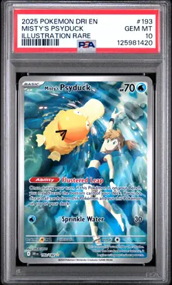 2025 POKEMON DRI EN-DESTINED RIVALS ILLUSTRATION RARE MISTY'S PSYDUCK PSA 10 - Image 1