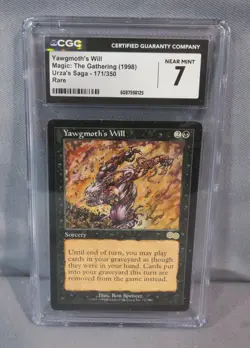 YAWGMOTH'S WILL #171 MTG 1998 Urza's Saga Rare Magic Card Grade CGC 7 NEAR MINT - Image 1