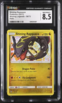 CGC 8.5 Shining Rayquaza 2017 Shining Legends 56/73 Holo Pokemon Card - Image 1