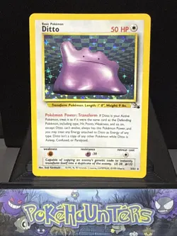 Pokemon Card Ditto 3/62 Fossil Set Rare Holo WOTC Played - Image 1