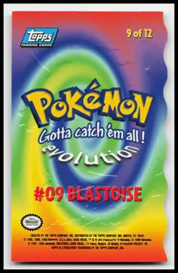 Blastoise #09 Evolution 9 of 12 Blue Logo Topps Trading Cards Pokemon Card - Image 2
