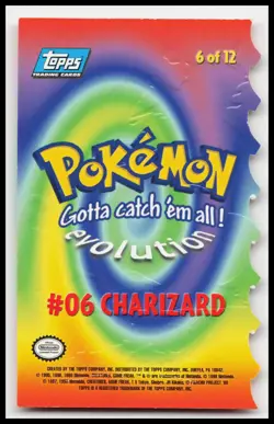 Charizard #06 Evolution 6 of 12 Blue Logo Topps Trading Cards Pokemon Card - Image 2