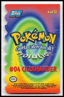 Charmander #04 Evolution 4 of 12 Blue Logo Topps Trading Cards Pokemon Card - Image 2