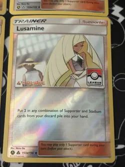 1st, 2nd, 3rd, 4th Place League Lusamine SET Ultra Prism 153a/156 Pokemon Card - Image 5