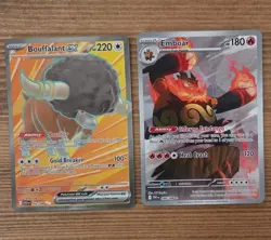 Lot of (2) Pokemon Cards - Emboar IR 098/086 & Bouffalant ex Ultra Rare 162/086 - Image 1