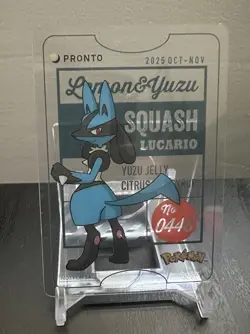Pokemon × Pronto Cafe Promo Clear Card Japan 2025 - Lucario - Image 1