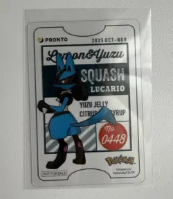Pokemon × Pronto Cafe Promo Clear Card Japan 2025 - Lucario - Image 2