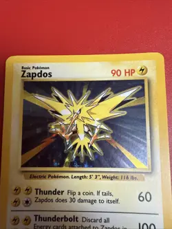 Pokemon TCG Zapdos Base Set Holo Unlimited Rare Card 16/102 LP Condition - Image 2